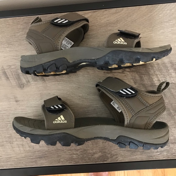 Mens ADIDAS Brown & Gray VELCRO Sport SANDALS 7
